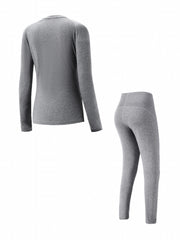 2pcs Thermal Suits: Long Sleeve Top & Base Layer Leggings for Winter Skiing