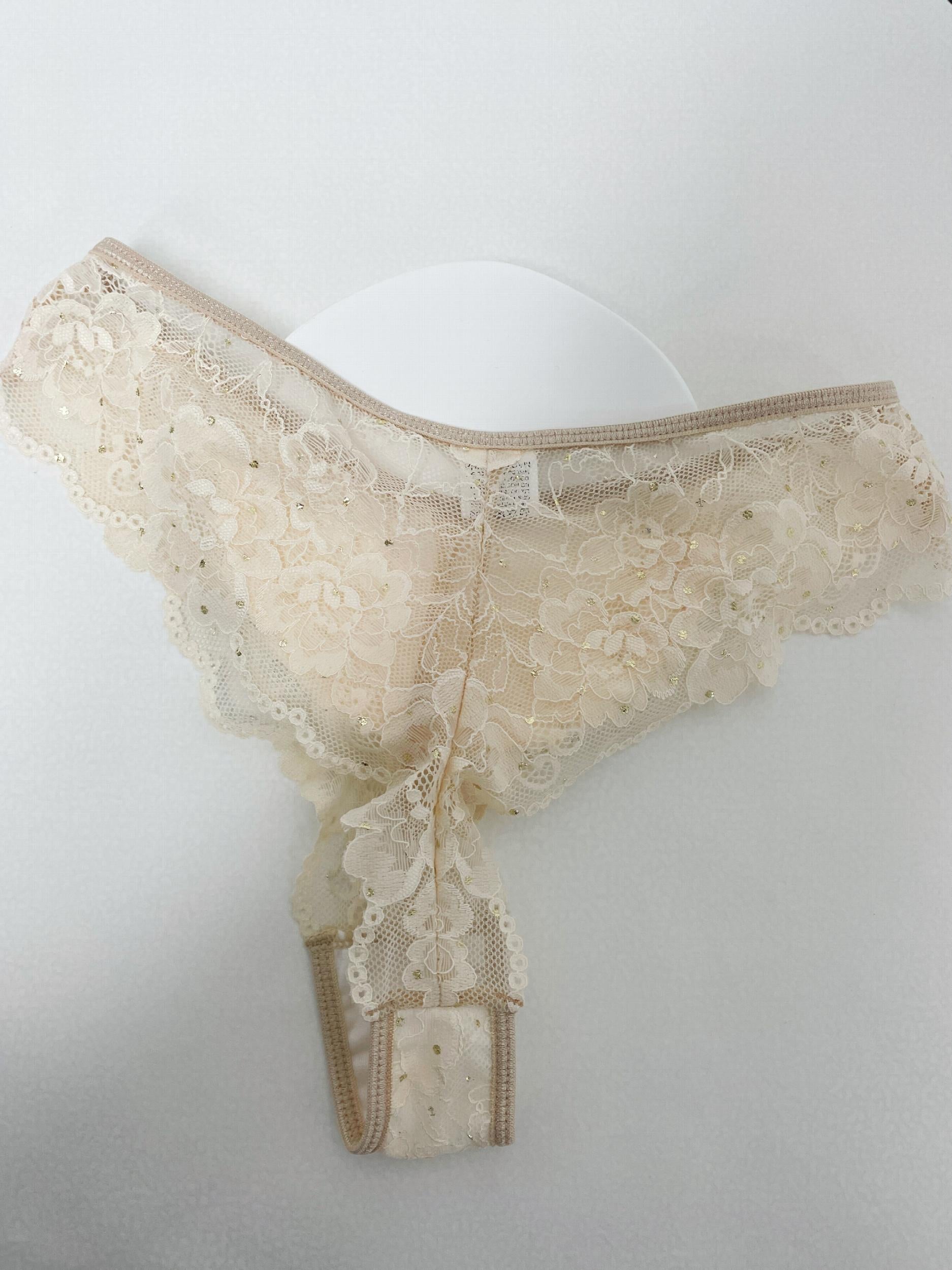Floral Lace Thongs Sexy Semi sheer Scallop Trim Panties