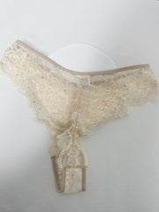 Floral Lace Thongs Sexy Semi sheer Scallop Trim Panties