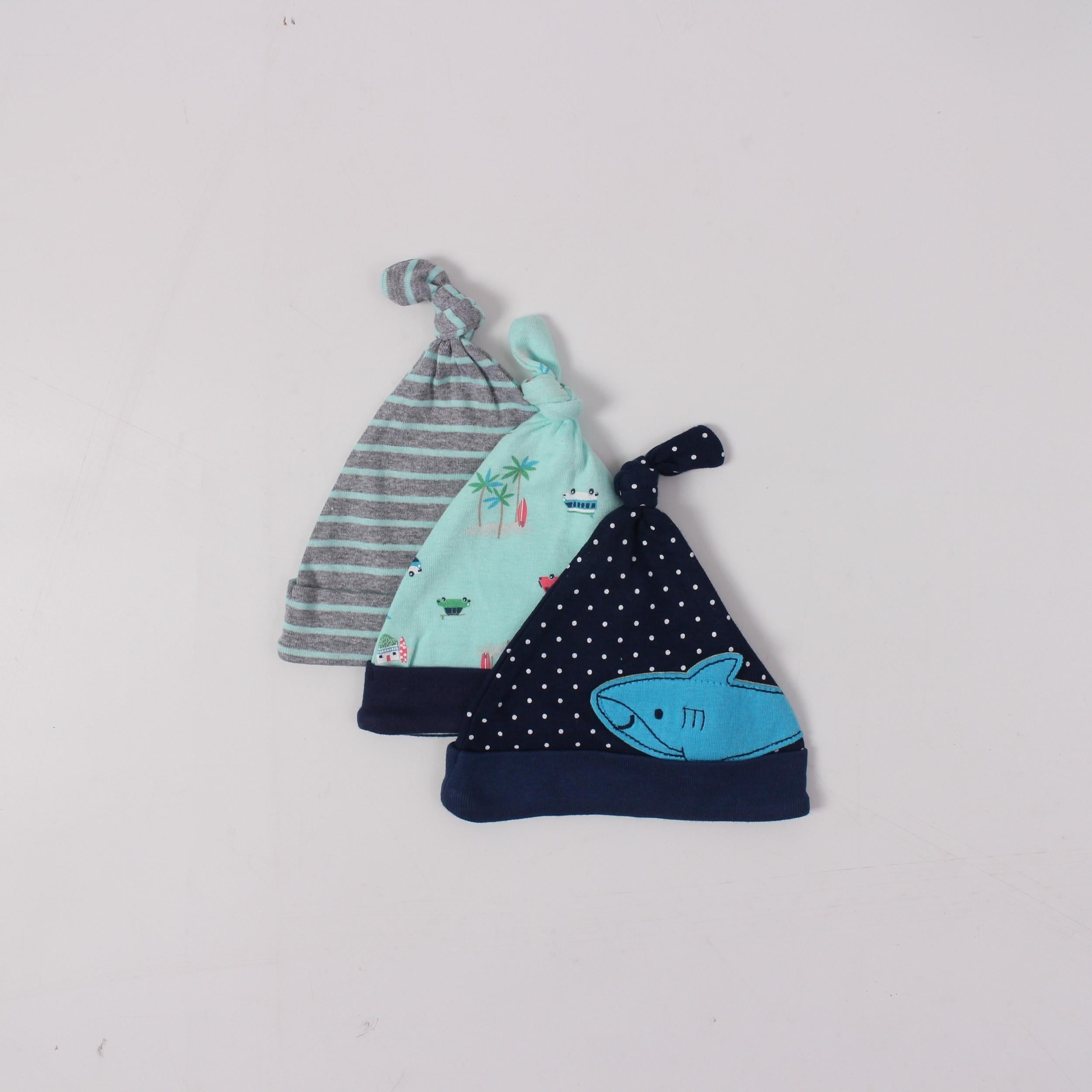 3pcs Baby Cotton Carpet Caps Lightweight Breathable Hat For Newborn