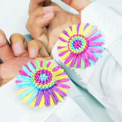 2pcs Floral Button Covers No Sewing Required for Men & Women's Shirts
