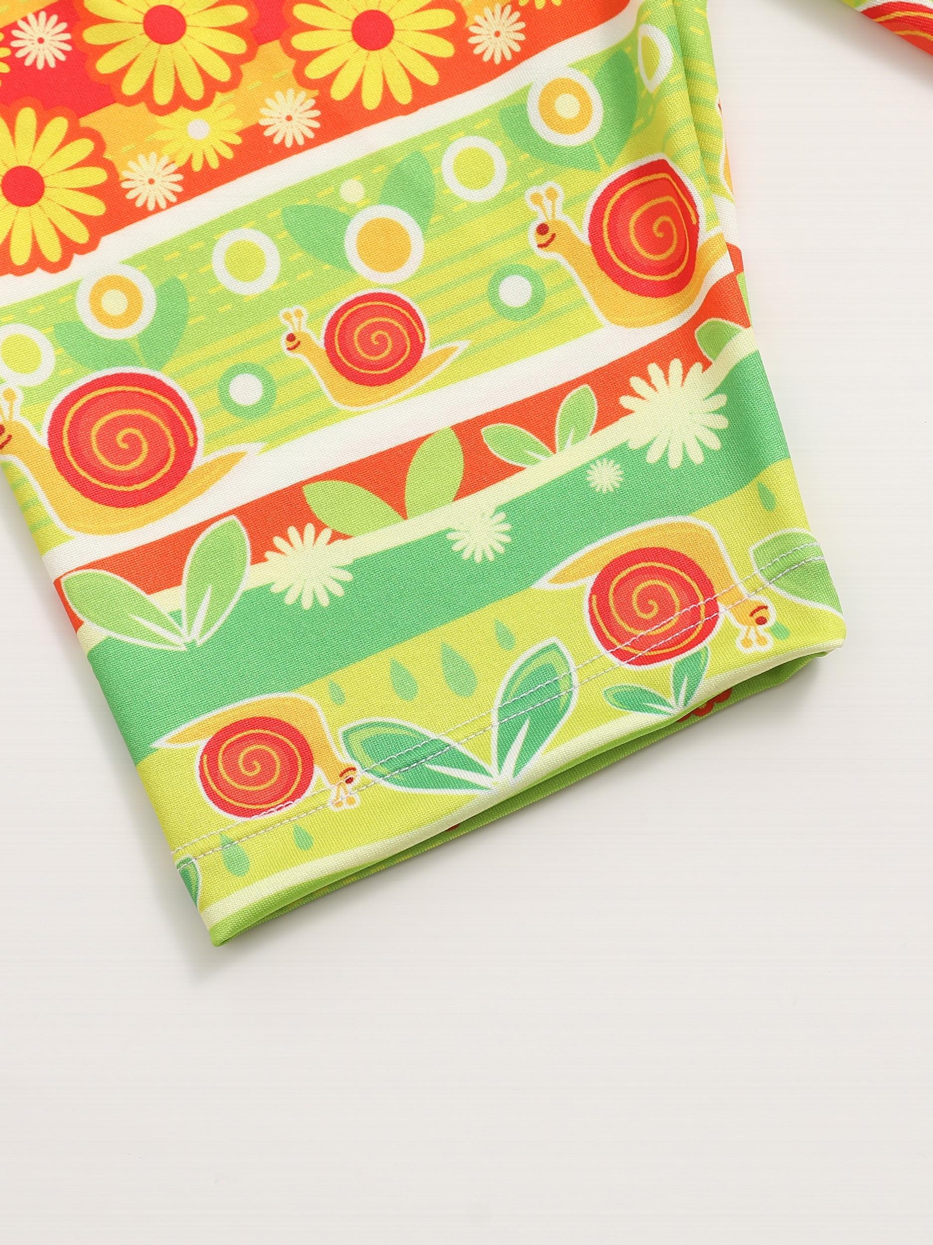 Toddler Girls Geometric Flowers Pattern Shorts