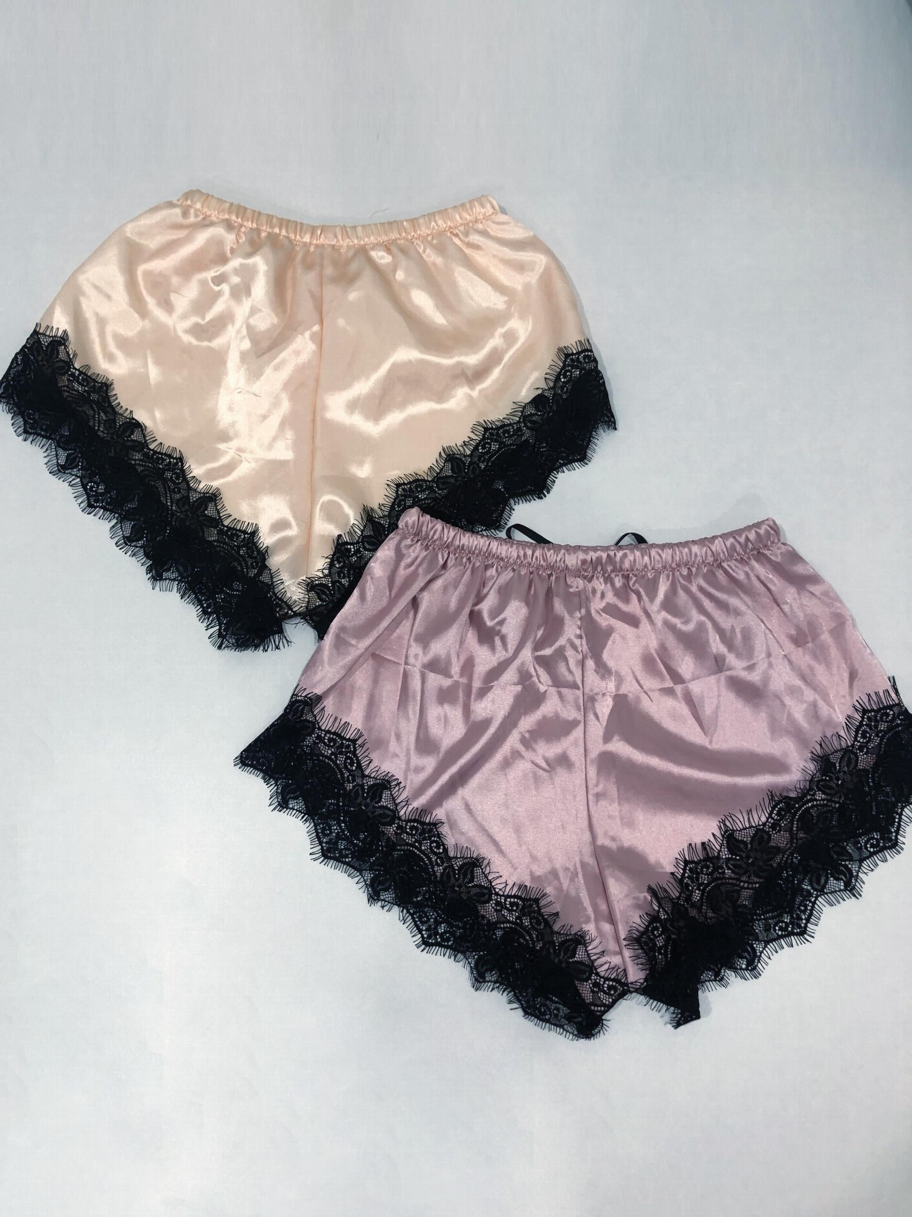 Soft Lace Stitching Sleep Bottoms Elastic Waistband Shorts