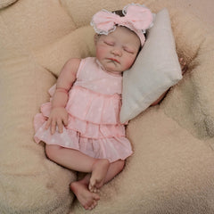 Adorable Reborn Girl Doll 19 Soft Vinyl & Fabric Hand Painted Hair Doll Girl