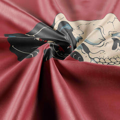 Vintage Skull Print Red Bandana Head Scarf For Women