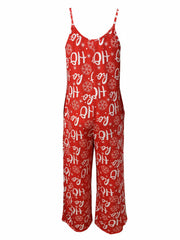 Christmas Jumpsuit Women's Plus V Neck Wide Leg Cami Jumpsuit
