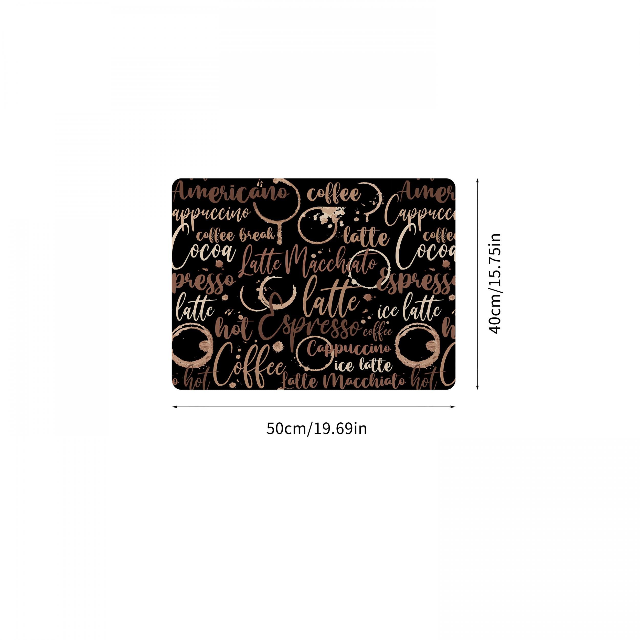 Absorbent Coffee Printed Drain Mat for Kitchen and Bathroom
