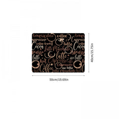 Absorbent Coffee Printed Drain Mat for Kitchen and Bathroom