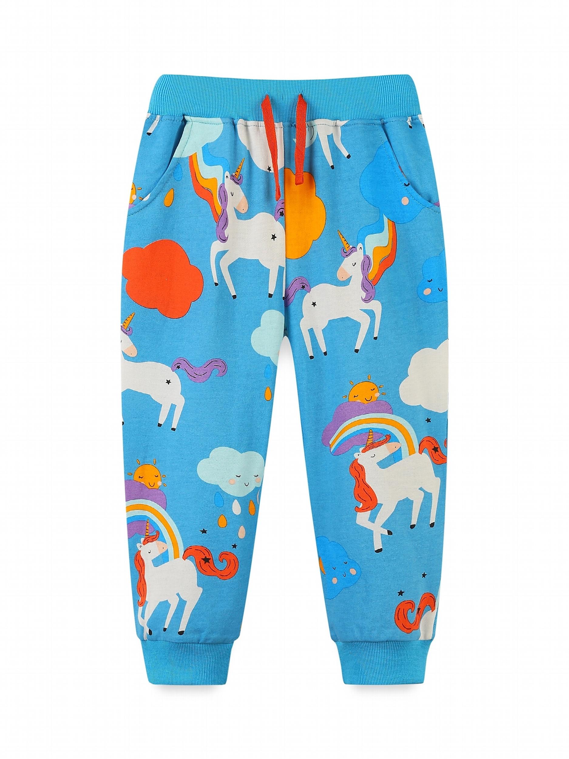 Girls' Cartoon Dogs Embroidered Joggers Sweatpants for 2-7 Years