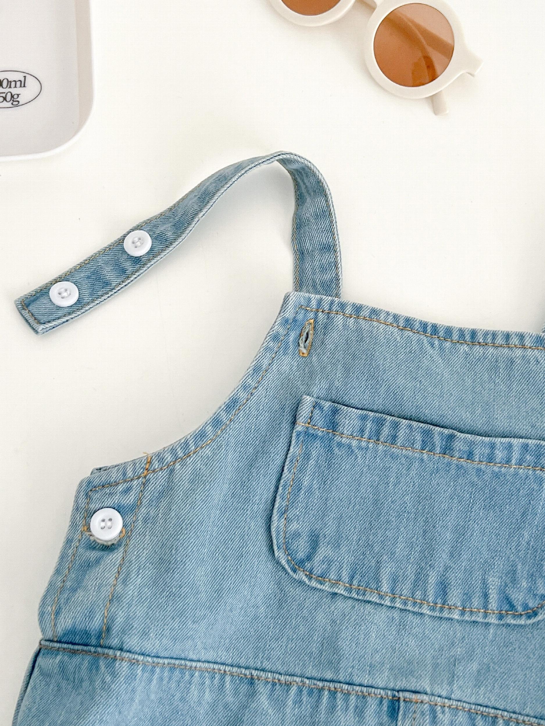 Baby Denim Triangle Bodysuit Hat 2pcs Set Girls Summer Outfit