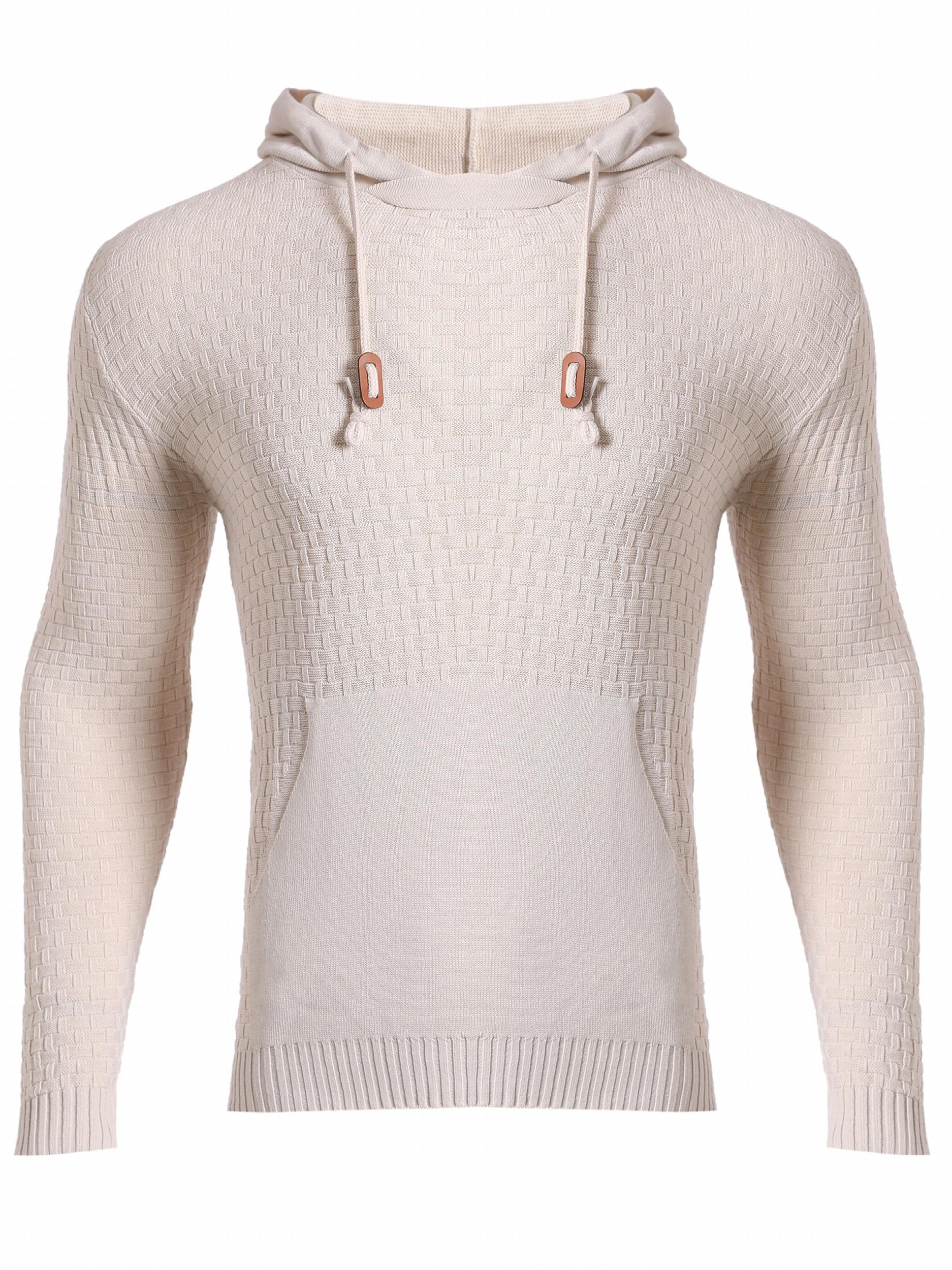 Hooded Knitted Sweater Men's Casual Pullover For Fall Winter