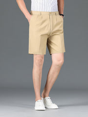 Pleated Shorts Men's Casual Solid Shorts Summer Leisure