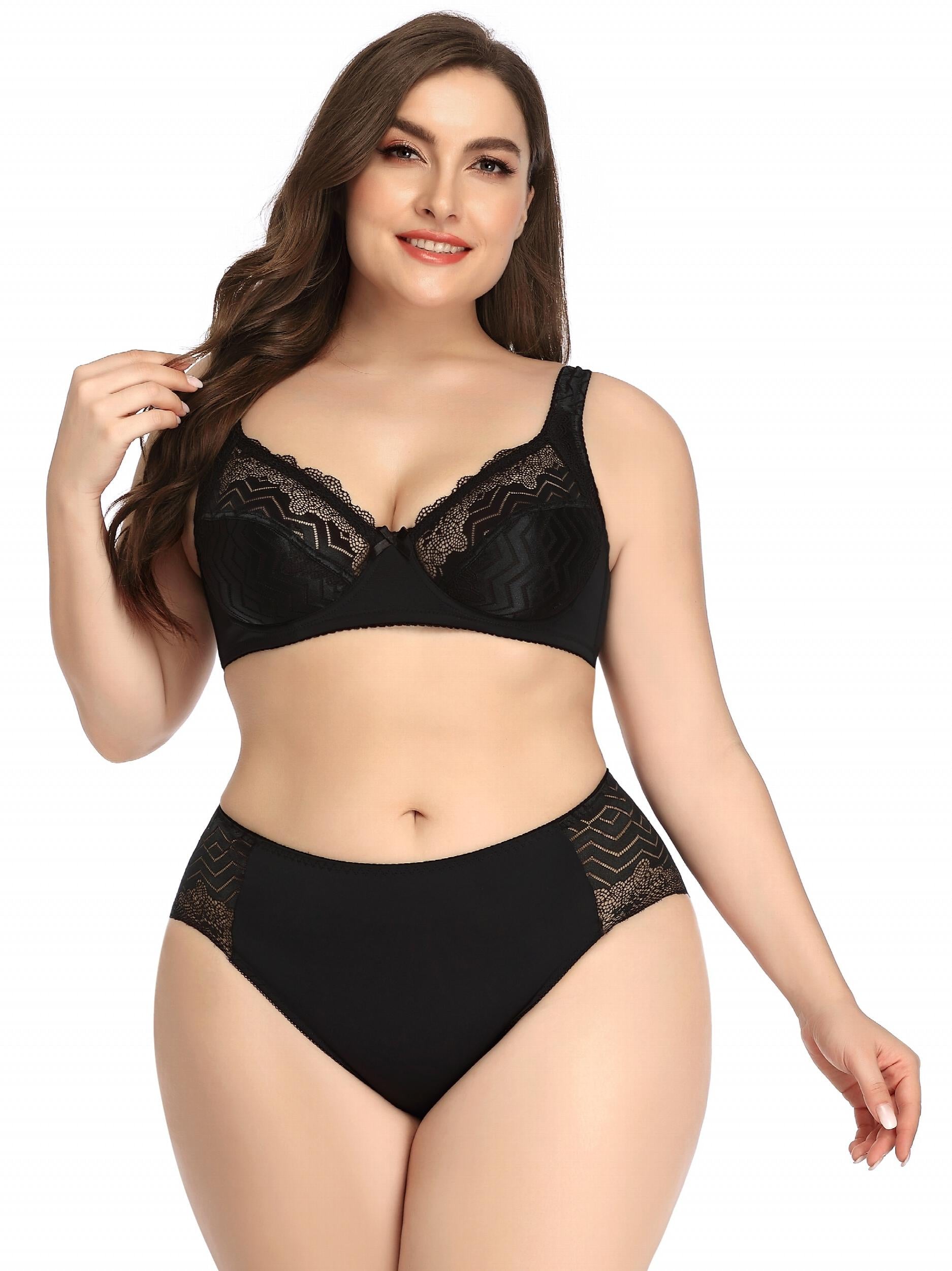 Contrast Lace Push Up High Waist Lingerie Set