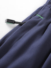 Men's Cropped Pants w/ Zipper Pocket & Elastic Waist Drawstring
