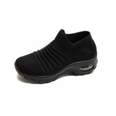 Women's Breathable Knit Sock Sneakers Slip On Air Cushion Lightweight Shoes