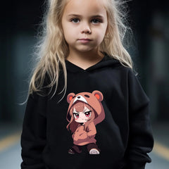 Anime Girl Pattern Long Sleeve Hooded Sweatshirt & Sweatpants