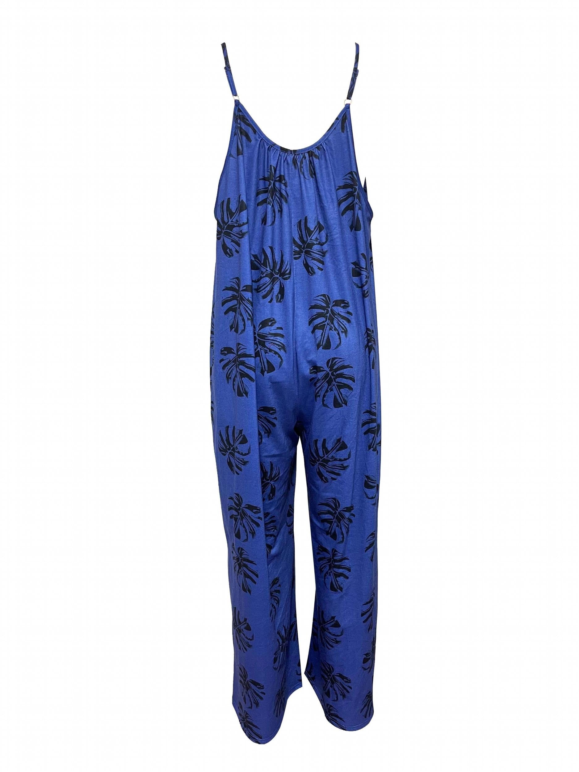 Graphic Print Cami Jumpsuit Sleeveless Wide Leg