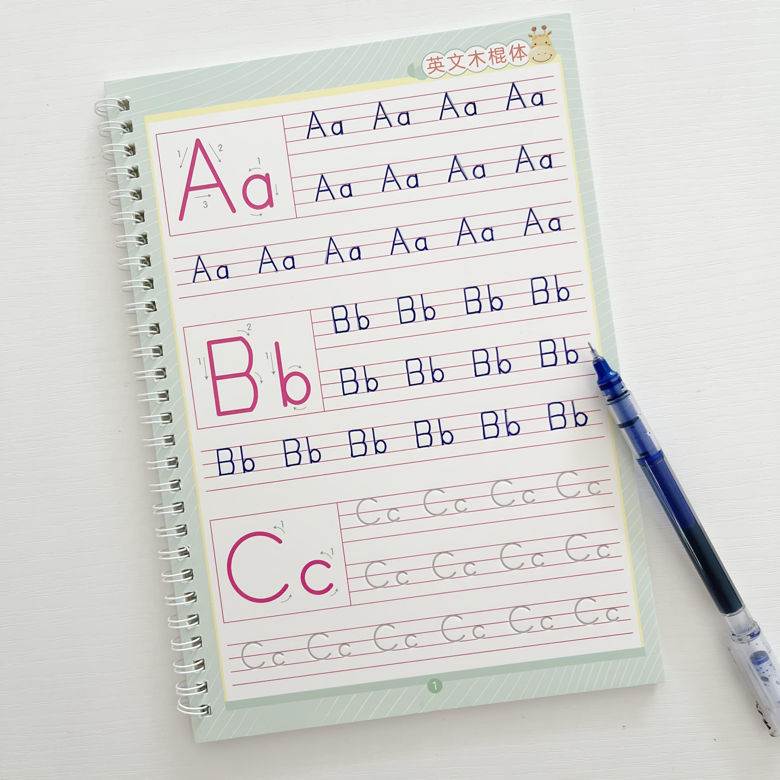 Alphabet Groove Tracing Book Set, Reusable w/ Pen & Refills