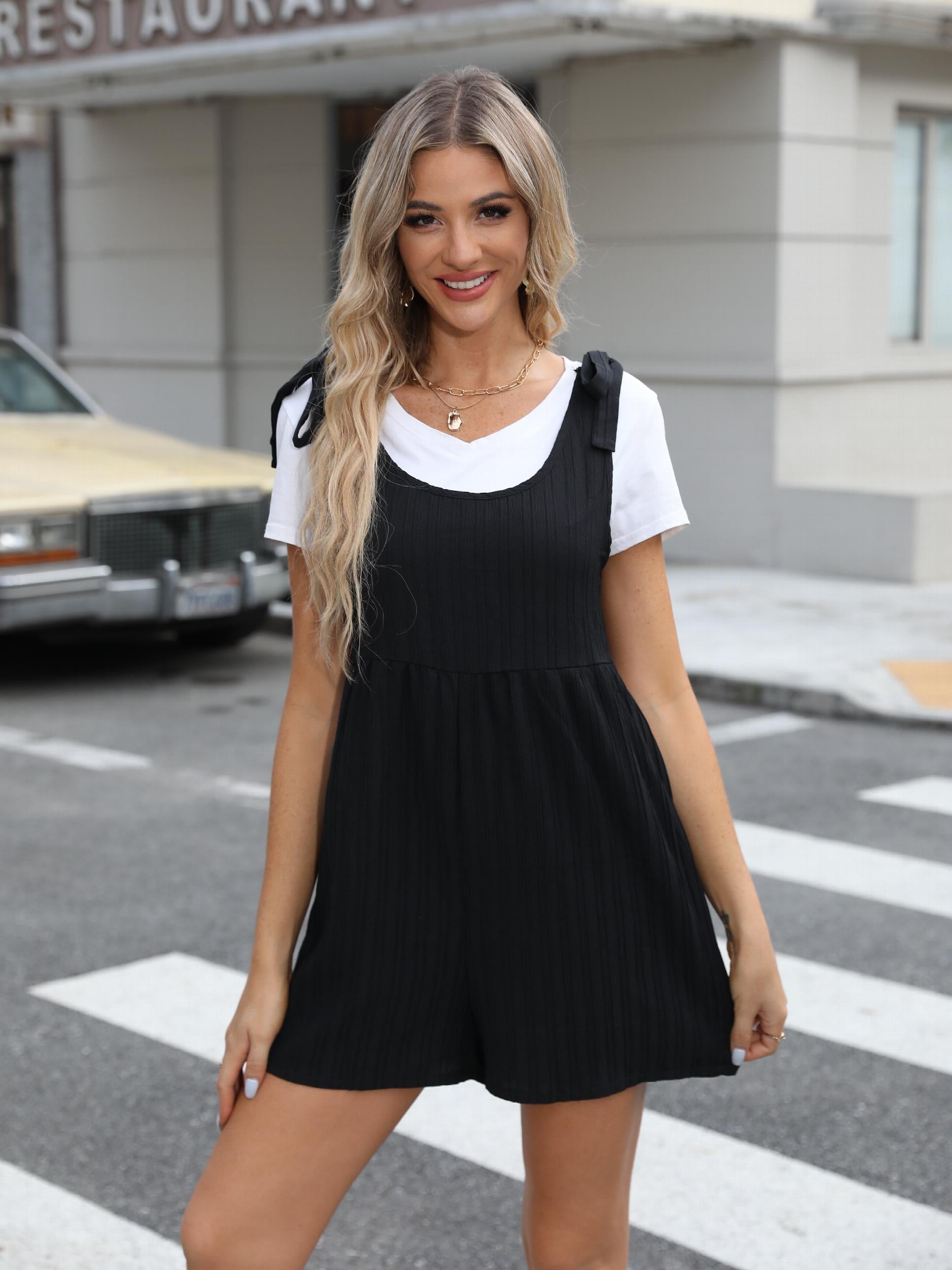 Solid Wide Leg Romper Scoop Neck Sleeveless