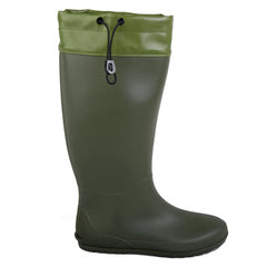 Waterproof PVC Round Toe Flat Rain Boots Lightweight Comfortable