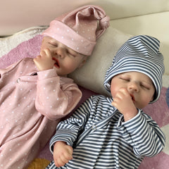 16.5" Cloth Body Reborn Doll Twins Sleeping Veins Halloween Gift