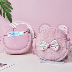 Cartoon Cat Plush Crossbody Bag for Girls