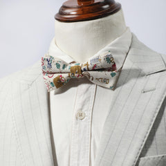 Men's Cartoon Pattern Necktie Bow Tie Set For Wedding Party Wear