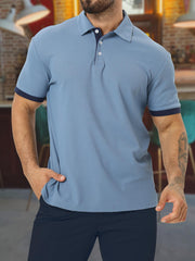Men's Short Sleeve Lapel Shirt for Summer Golf