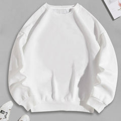 Solid Crew Neck Pullover Sweatshirt Casual Long Sleeve Sweatshirt