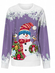 Christmas Snowman Printed Warm Sport Sweatshirts
