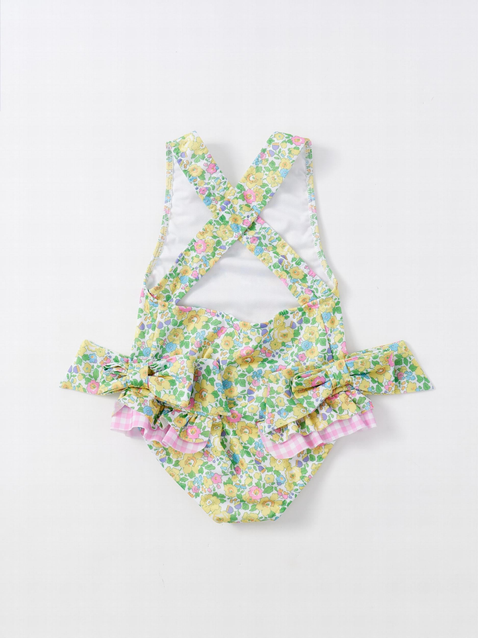 Floral Pattern Girl's Swimsuit Tankini for Beach Vacation