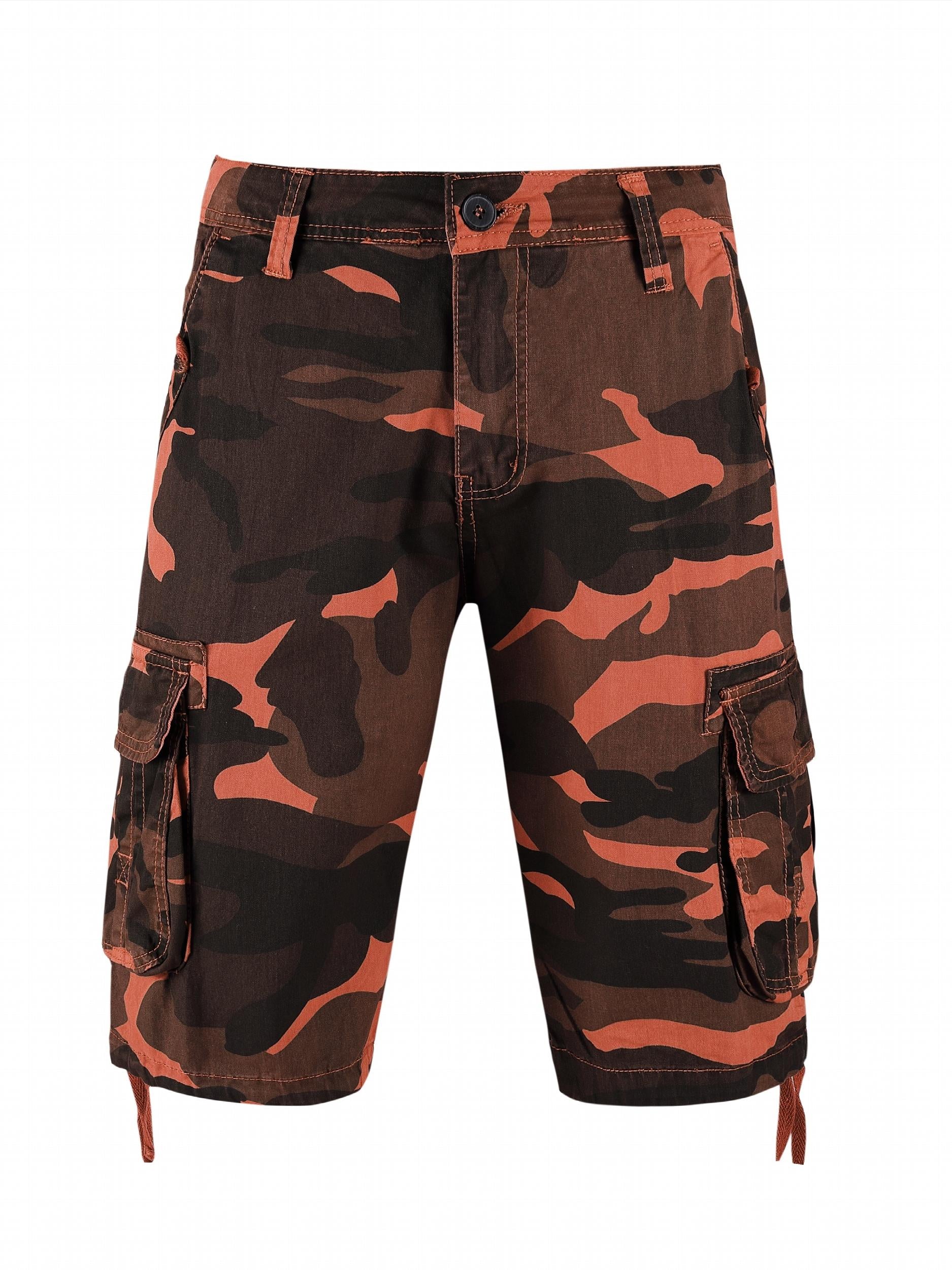 Men's Camo Cargo Shorts Lightweight Flap Pocket