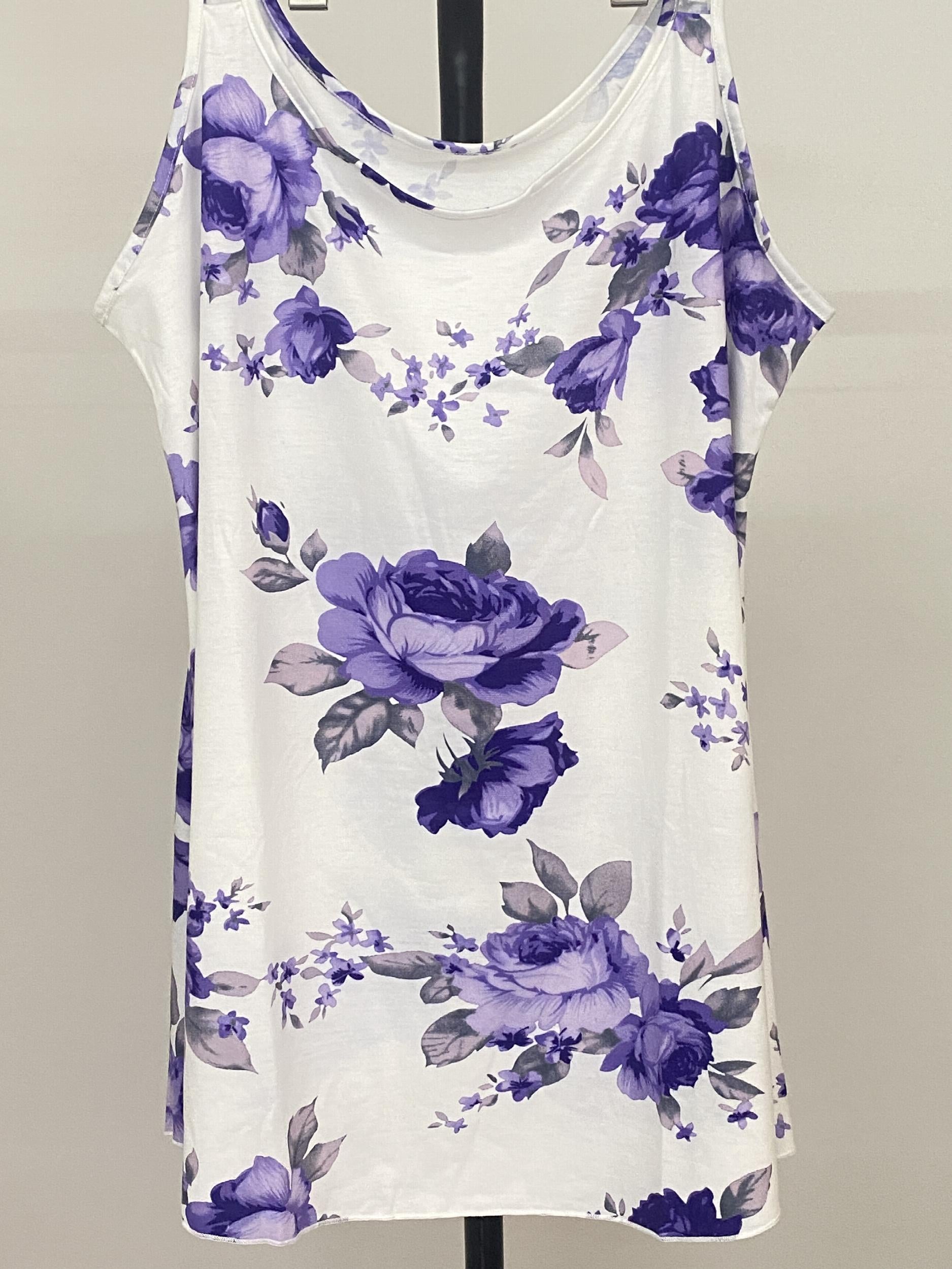 Floral Print Scoop Neck Cami Top