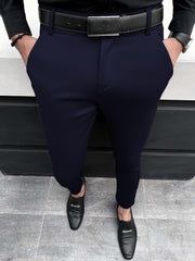 Slim Fit Stretch Dress Pants Men Semi-Formal Business Slacks