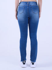 High Stretch Fringe Trim Skinny Jeans
