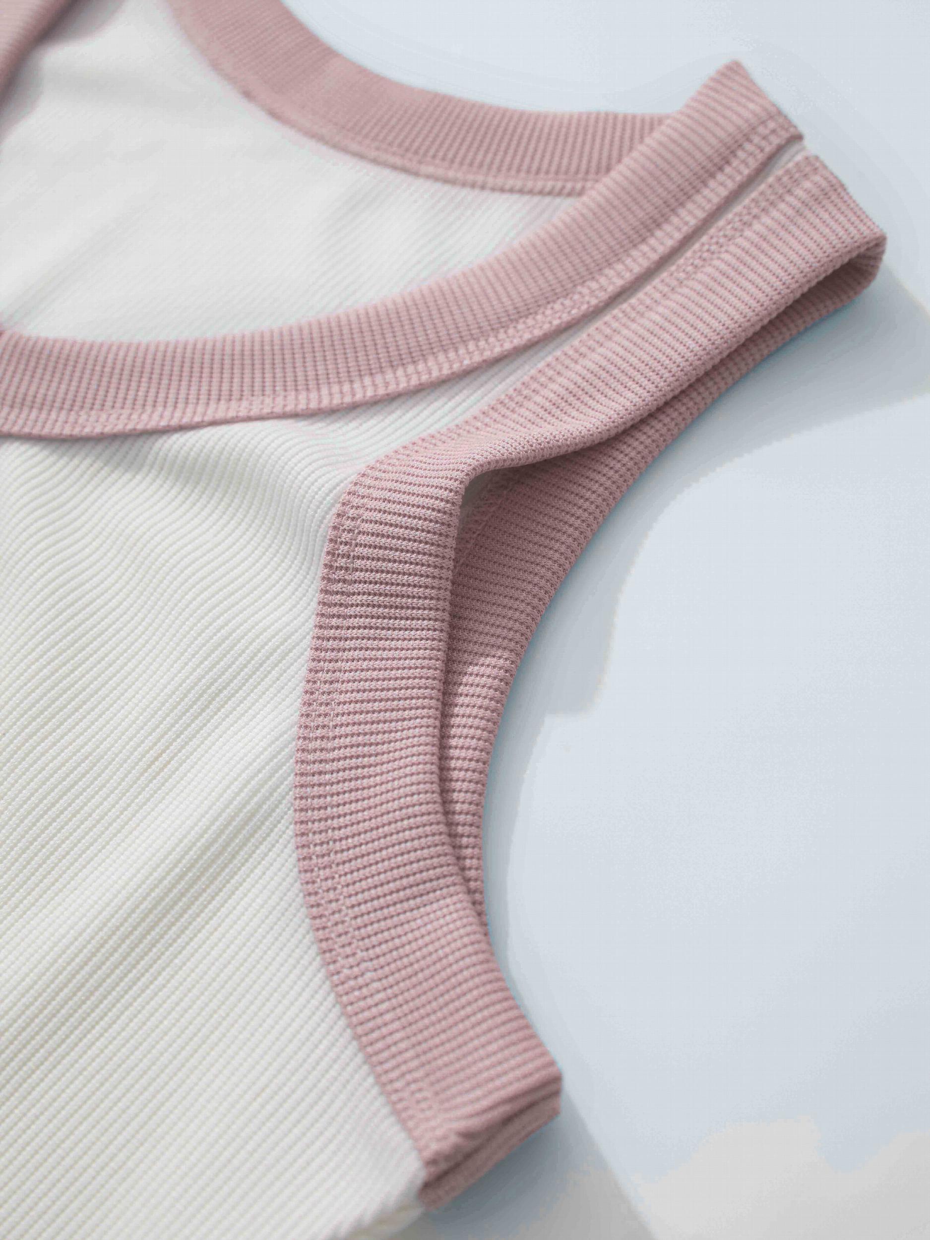 Women's Sports Tank Top Contrast Binding Casual Sleeveless Top