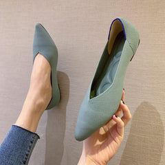 Women's Breathable Knit Ballet Shoes Lightweight Slip On Flat Shoes
