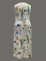 Floral Print Round Neck Maxi Tank Dress