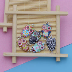 6 Pcs Owl Charm Jewelry Making Bracelet DIY Craft