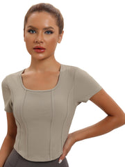 Women's Sports Crop Top for Workout Running Fitness Yoga Top