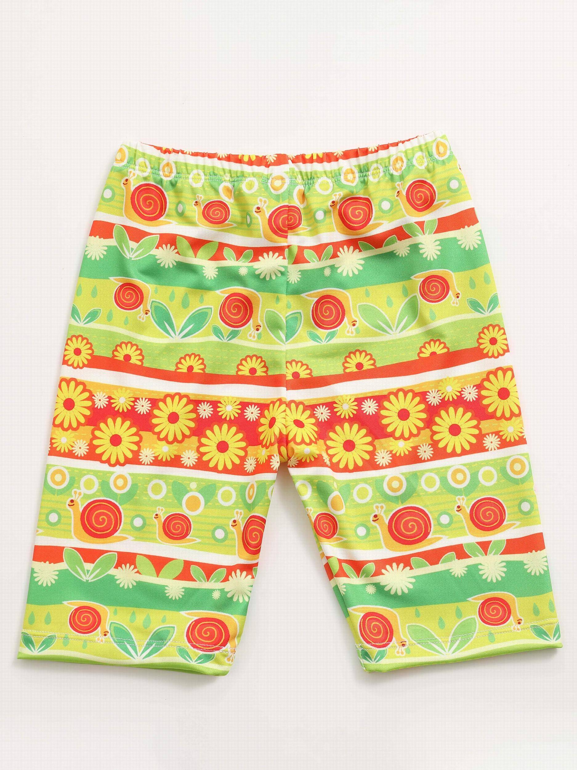 Toddler Girls Geometric Flowers Pattern Shorts