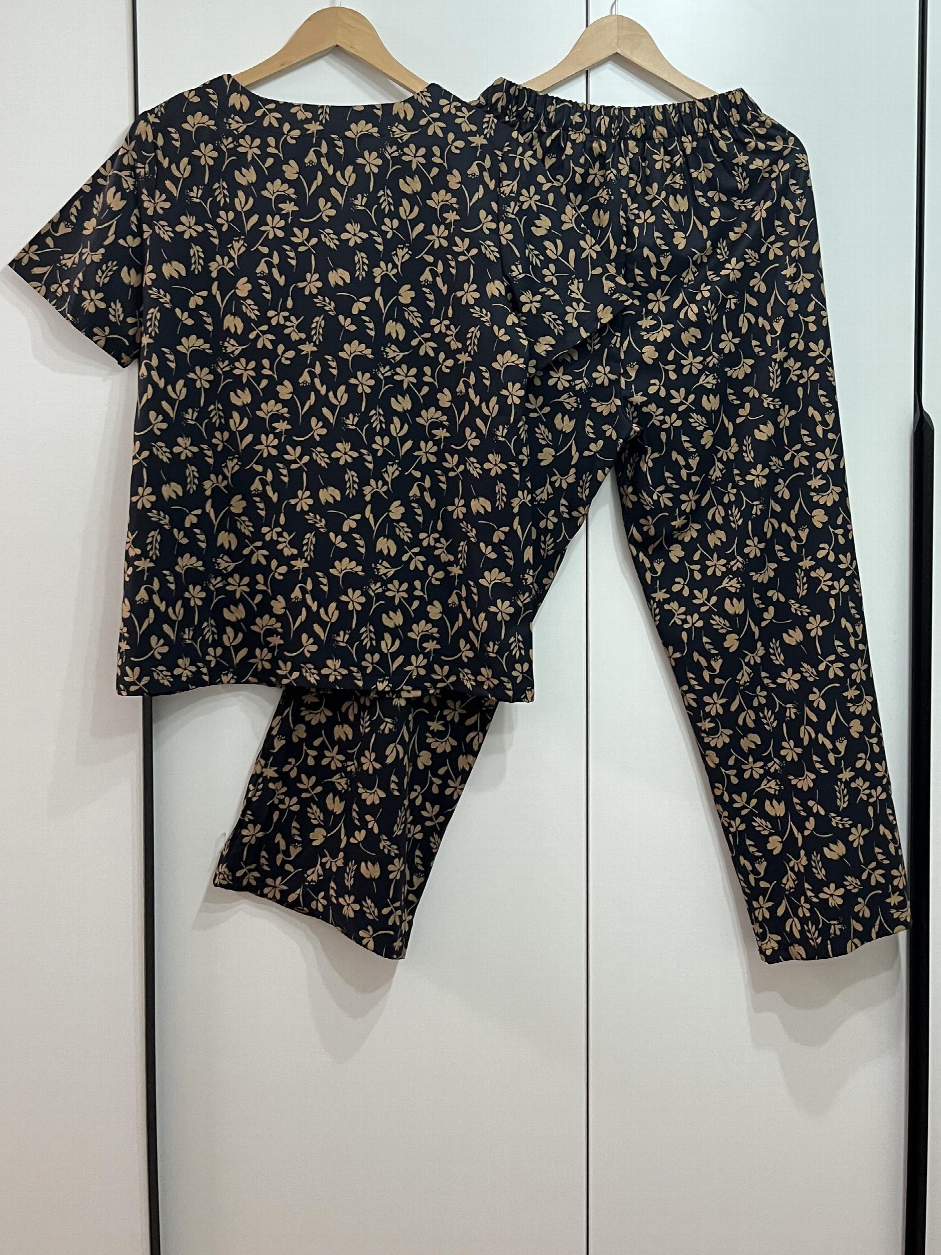 Floral Print Two-piece Set Wide Leg Pants & Tee