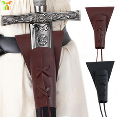 Medieval Dagger Faux Leather Sheath and Belt Set