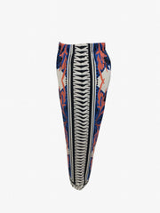 Women's Plus Leaf & Scarf Print Shirt & Pants Outfit Set