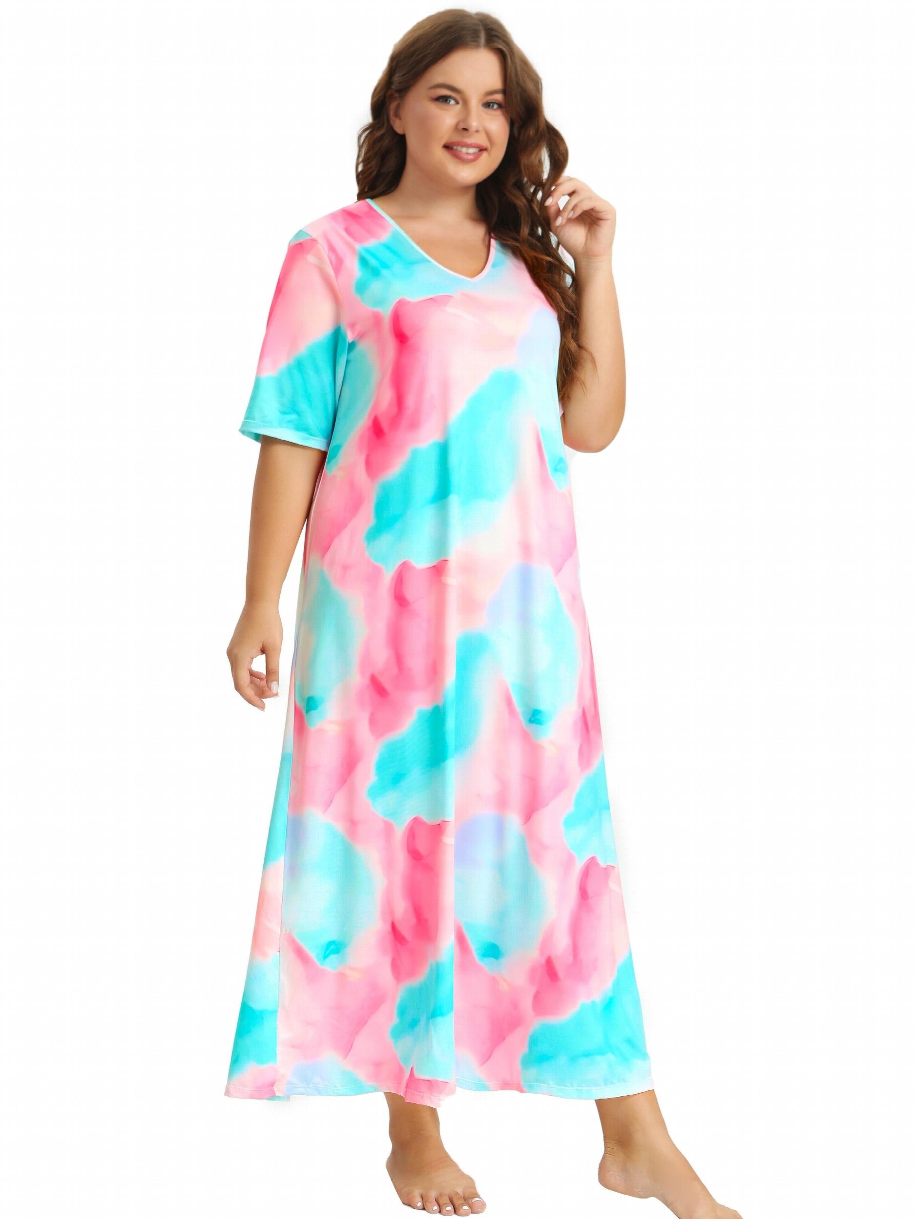 Tie Dye V Neck Sleep Dress