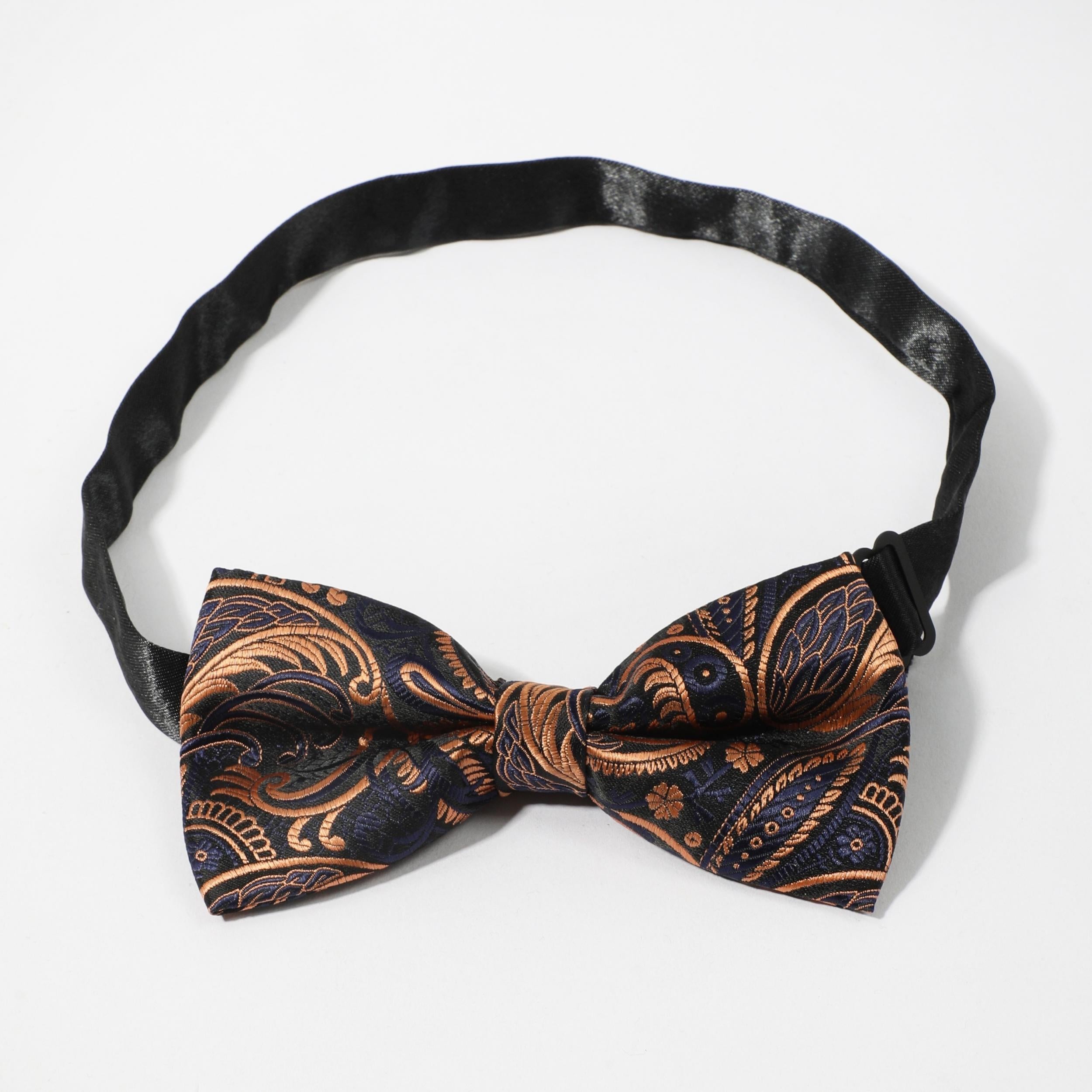 Men's Feather Pattern Embossed Bow Tie