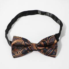 Men's Feather Pattern Embossed Bow Tie