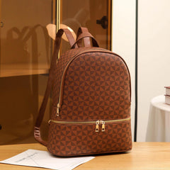 Vintage Argyle Print Backpack Classic Daypack Women's Casual Everyday Bag