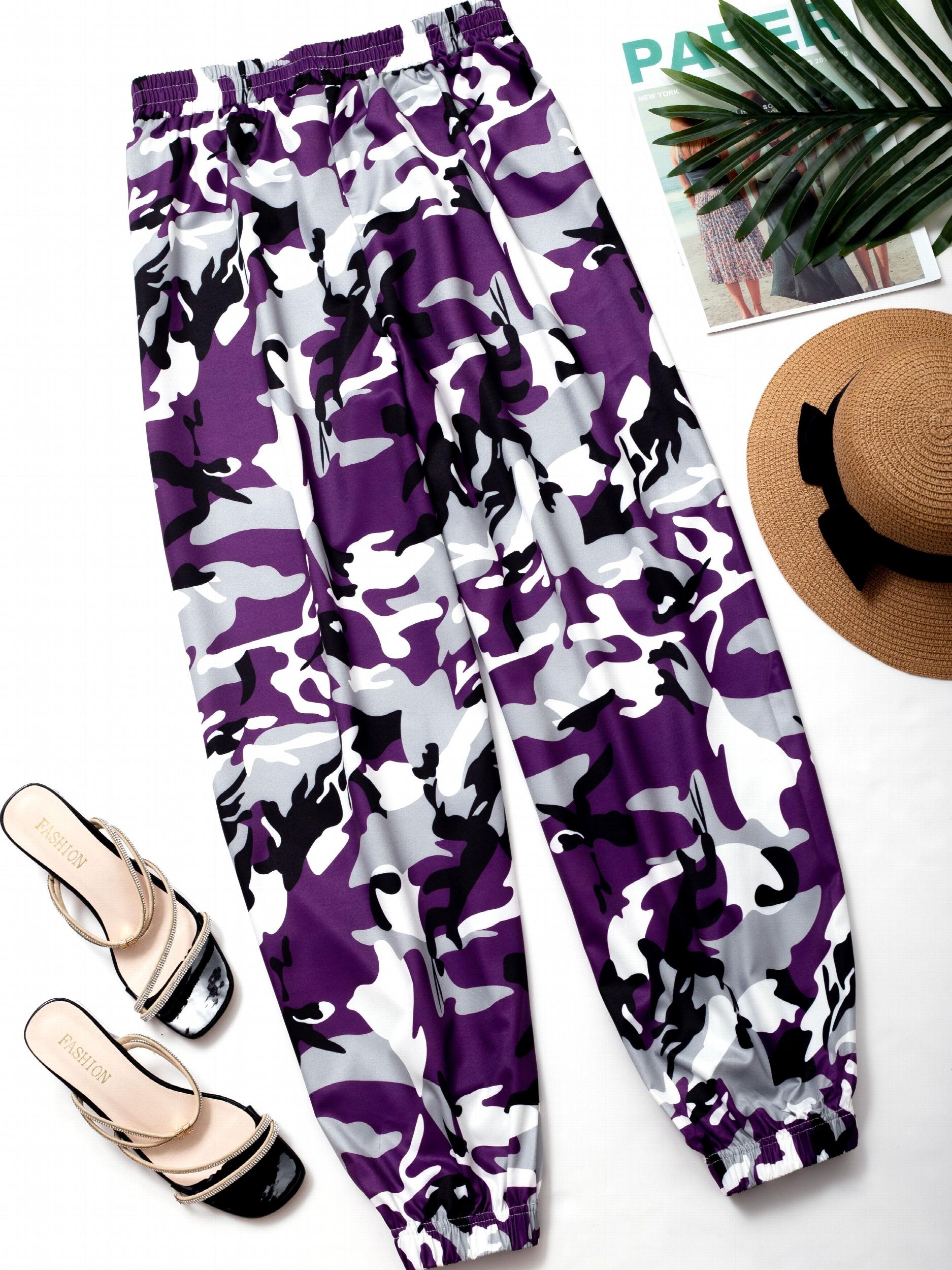 Camouflage Print Elastic Waist Jogger Pants for Women