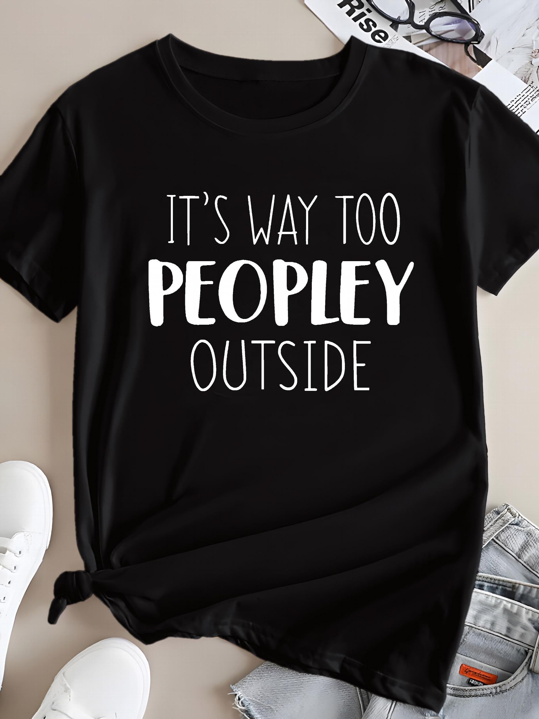 Letter Print Lounge Tops Crew Neck Women's Loungewear
